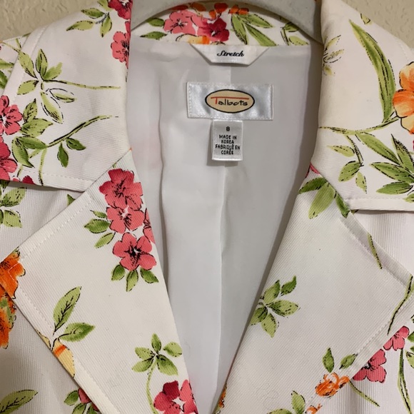 NWOT Talbots Floral Print Shoulder Pad Blazer Jacket - Picture 3 of 8